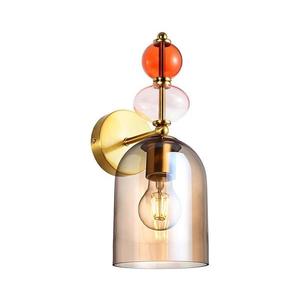 Aplica de perete TROPEA 1xE27/15W/230V auriu/bej fumuriu imagine