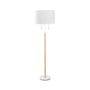 Lampă de podea FOGO, 2x E27/15W/230V, alb/bej imagine