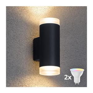 Brilagi - Aplica de perete LED RGBW pentru exterior MATERA, 2x GU10, 6W, 230V, antracit, IP54 imagine