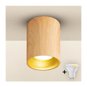 Brilagi - Spot LED RGBW dimabil TRINE 1xGU10/6W/230V decor stejar imagine