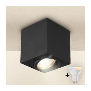 Brilagi MIA - Spot LED RGBW dimabil, 1xGU10/6W/230V, 84x80 mm, negru imagine