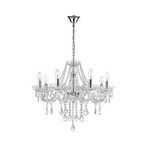 Lustră cu lanț CRISTALLO 8xE14/60W/230V crom lucios imagine