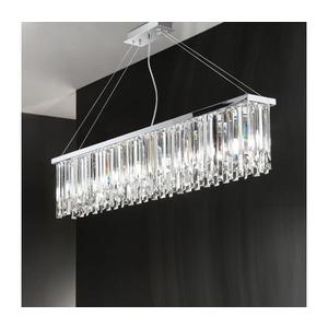 Ondaluce - Candelabru cu cristale suspendat pe cablu BATIDA, 8xE14/10W/230V, crom lucios imagine