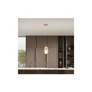 Ondaluce - Pendul pe cablu TH 1xE27/15W/230V Ø19 cm, auriu/bej fumuriu imagine