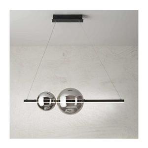 Ondaluce - Lustru LED dimabil pe cablu FUFI LED/40W/230V, negru/negru fumuriu imagine