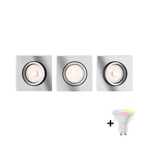 Philips -SET 3x spot încastrat LED RGBW reglabil DONEGAL 1xGU10/4, 8W/230V+telecomandă imagine