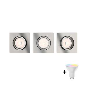 Philips - Set 3x spot tavan încastrat LED RGBW dimabil DONEGAL 3x GU10/4, 8W/230V, cu telecomandă imagine