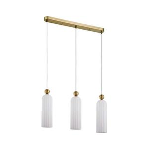 Candelabru suspendat pe cablu PIEGA 3xE14/40W/230V, alamă/alb imagine