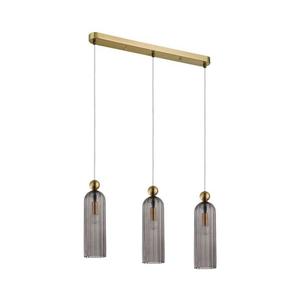 Lustră pe cablu PIEGA 3xE14/40W/230V, alamă/negru fumuriu imagine