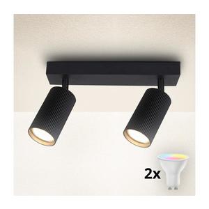 Brilagi - Spot LED RGBW dimerizabil SELE MODERN, 2x GU10, 6W, 230V, negru imagine