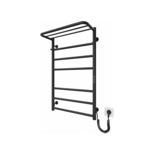 Radiator de baie tip scară HOME, 95 W/230 V, 77 x 53 cm, inox/negru, racordare pe partea dreaptă imagine