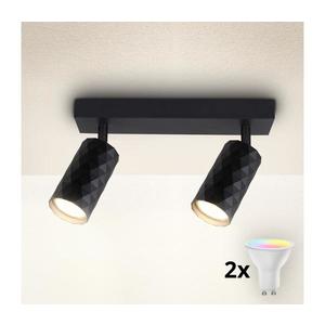 Brilagi - Spot LED RGBW reglabil SELE DIAMANT, 2x GU10, 6W, 230V, negru imagine