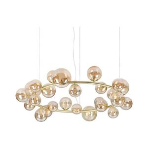 Ideal Lux - Lustră LED suspendată pe cablu PERLAGE 25xG9/3W/230V 110 cm auriu/bej fumuriu imagine