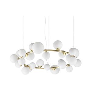 Ideal Lux - Lustru LED suspendat pe cablu PERLAGE 25xG9/3W/230V 110 cm auriu/alb imagine