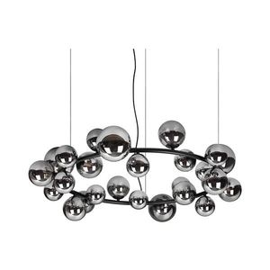 Ideal Lux - Lustră LED cu cablu PERLAGE 25xG9/3W/230V 110 cm negru/negru fumuriu imagine