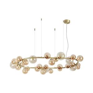 Ideal Lux - Lustră LED suspendată pe cablu PERLAGE, 30x G9/3W/230V, 143 cm, auriu/bej fumuriu imagine