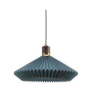 Halo Design 744275 - Lustră suspendată PARIS pe cablu, 1xE27/60W/230V, Ø 56 cm, albastru/alamă/stejar imagine