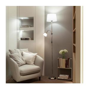 Brilagi - Lampă de podea CERIA 1xE27/100W/230V + 1xE14/25W crom mat/alb imagine