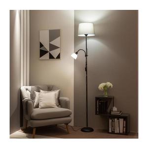 Brilagi - Lampadar CERIA, 1xE27/100W/230V + 1xE14/25W, negru/gri imagine