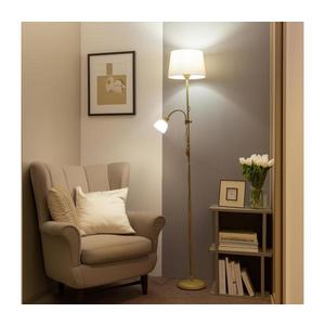 Brilagi - Lampă de podea CERIA, 1xE27/100W/230V + 1xE14/25W, auriu/bej imagine