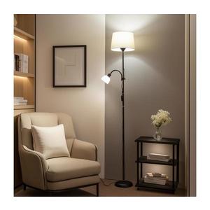 Brilagi - Lampadar CERIA 1xE27/100W/230V + 1xE14/25W negru/bej imagine