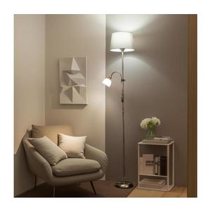 Brilagi - Lampă de podea CERIA 1xE27/100W/230V + 1xE14/25W crom mat/gri imagine