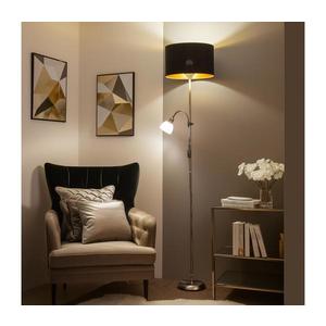 Brilagi - Lampă de podea CERIA 1xE27/100W/230V + 1xE14/25W crom mat/negru imagine