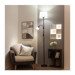 Brilagi - Lampă de podea CERIA 1xE27/100W/230V + 1xE14/25W, negru/alb imagine