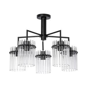 Lustră pe tijă 5xE27/60W/230V negru/transparent imagine