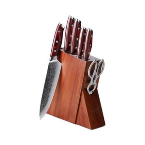 Gudaro - Set cuțite de bucătărie KENSHO, 7 piese, suport din salcâm imagine