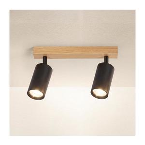 Brilagi - Spot aplicat SELE 2xGU10/30W/230V negru/decor stejar imagine