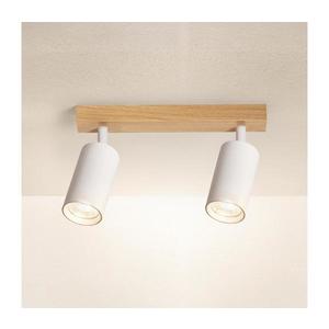 Brilagi - Spot aplicat SELE, 2x GU10/30W/230V, alb/decor stejar imagine