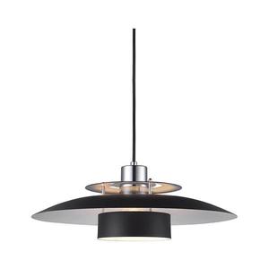 Halo Design 990259 - Pendul SORUP suspendat pe cablu, 1xE27/40W/230V, Ø 40 cm, negru/crom lucios imagine