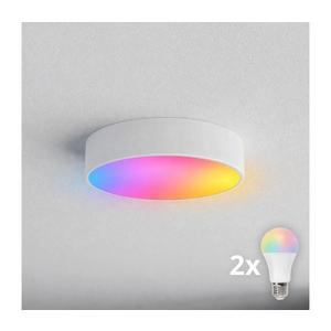 Brilagi - Plafonieră LED RGBW dimabilă pentru baie CLARE, 2xE27/9W/230V, IP54, Wi-Fi, albă imagine