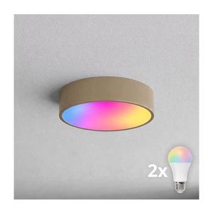 Brilagi - Plafonieră LED RGBW reglabilă CLARE, 2xE27/9W/230V, Wi-Fi, bej imagine