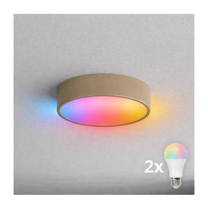 Brilagi-LED CLARE plafonieră pentru baie RGBW, dimerizabilă, 2xE27/9W/230V, IP54, Wi-Fi, bej imagine