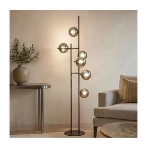 Ondaluce - Lampă de podea JEWEL, 6xE14/10W/230V, 166 cm, negru / negru fumuriu imagine