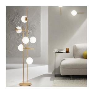 Ondaluce - Lampadar JEWEL, 6 x E14, 10 W, 230 V, 166 cm, auriu/alb imagine