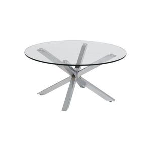 Masă de cafea LUCA, 82 cm, transparentă/argintie imagine