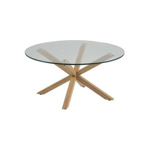 Masă de cafea LUCA, 82 cm, sticlă transparentă/stejar imagine