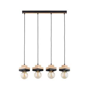 Lustră suspendată pe cablu MIKO 4xE27/15W/230V negru/bej imagine