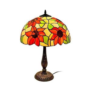 Brilagi - Lampă de masă Tiffany din vitralii SUNFLOWER 2xE27/60W/230V imagine