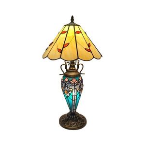 Brilagi - Lampă de masă Tiffany FOLIA din vitralii, 1xE27/60W/230V + 1xE14/40W imagine