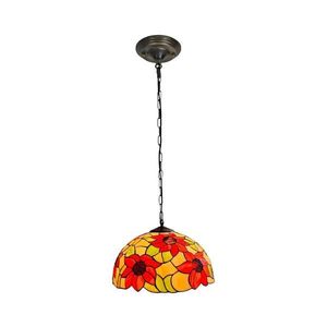 Brilagi - Lustră Tiffany cu vitralii, pe lanț, model SUNFLOWER, 1xE27/60W/230V, Ø 40 cm imagine