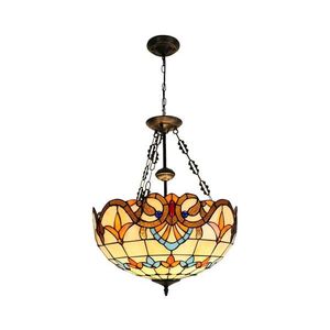 Brilagi - Candelabru Tiffany din vitralii MIRABELLA, 3x E27/60W/230V, Ø 50 cm, suspendat pe lanț imagine