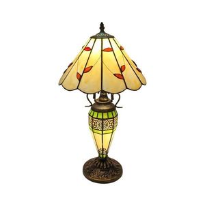 Brilagi - Lampă de masă Tiffany în vitraliu FOLIA 1xE27/60W/230V + 1xE14/40W imagine