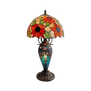 Brilagi - Lampă de masă Tiffany din vitralii SUNFLOWER 1xE27/60W/230V + 1xE14/40W imagine