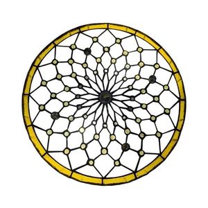 Brilagi - Plafonieră Tiffany din vitralii, ivoriu, 3xE27/60W/230V, Ø 40 cm imagine