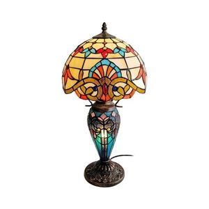 Brilagi - Lampă de masă Tiffany MIRABELLA, cu vitralii, 1xE27/60W/230V + 1xE14/40W imagine