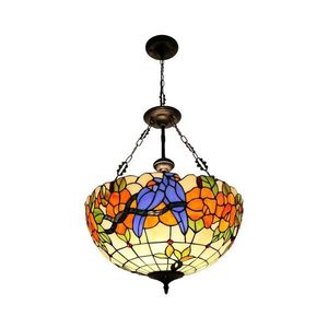 Brilagi - Lustră Tiffany din vitralii JUNGLE, cu lanț, 3xE27/60W/230V, Ø 50 cm imagine